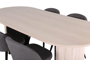 Bianca Matbord 200 cm Ovalt med 4 Velvet Stitches Matstol - Möbler - Bord & matgrupp - Matgrupp