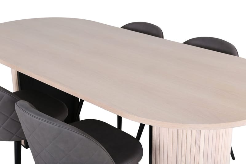 Bianca Matbord 200 cm Ovalt med 4 Velvet Stitches Matstol - Möbler - Bord & matgrupp - Matgrupp