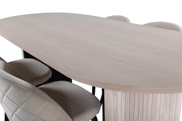 Bianca Matbord 200 cm Ovalt med 4 Velvet Stitches Matstol - Möbler - Bord & matgrupp - Matgrupp