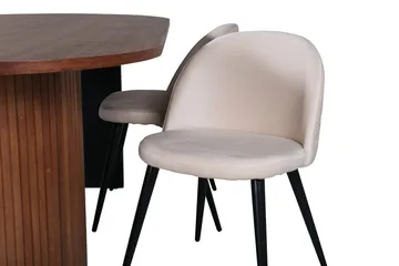 Bianca Matbord 200 cm Ovalt med 4 Velvet Stitches Matstol - Möbler - Bord & matgrupp - Matgrupp