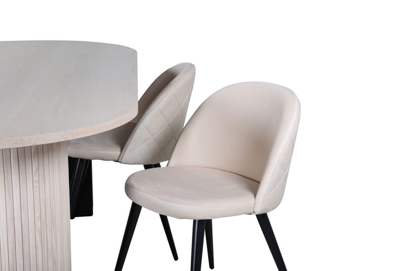 Bianca Matbord 200 cm Ovalt med 4 Velvet Stitches Matstol - Möbler - Bord & matgrupp - Matgrupp