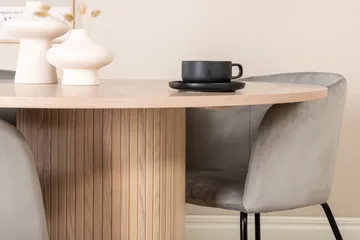 Bianca Matgrupp 110 cm Rund med 4 Berit stolar - Whitewash/Grå - Möbler - Bord & matgrupp - Matgrupp