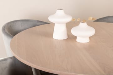 Bianca Matgrupp 110 cm Rund med 4 Berit stolar - Whitewash/Grå - Möbler - Bord & matgrupp - Matgrupp