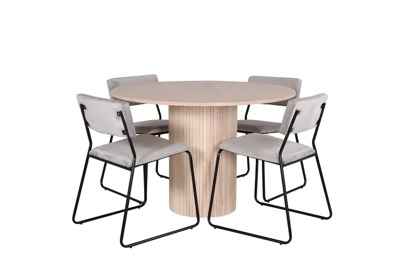 Bianca Matgrupp 110 cm Rund med 4 Kenth stolar, Svart