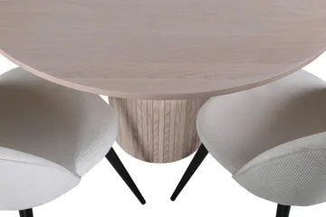Bianca Matgrupp 110 cm Rund med 4 Velvet stolar - Beige - Möbler - Bord & matgrupp - Matgrupp