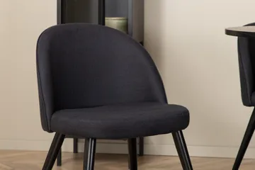 Bianca Matgrupp 110 cm Rund med 4 Velvet stolar - Svart - Möbler - Bord & matgrupp - Matgrupp