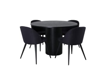 Bianca Matgrupp 110 cm Rund med 4 Velvet stolar