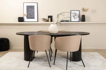 Bianca Matgrupp 200 cm Oval med 4 Berit stolar - Beige - Möbler - Bord & matgrupp - Matgrupp
