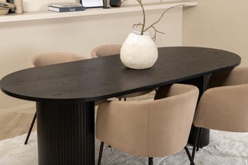 Bianca Matgrupp 200 cm Oval med 4 Berit stolar - Beige - Möbler - Bord & matgrupp - Matgrupp