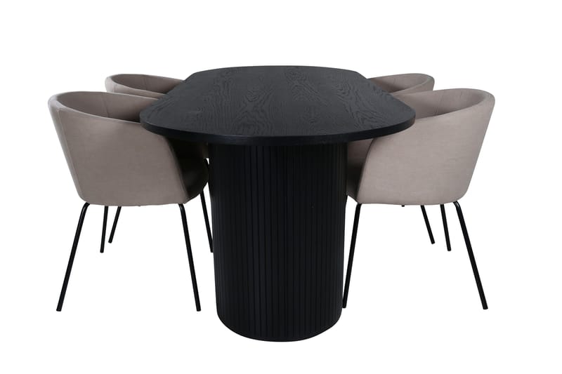 Bianca Matgrupp 200 cm Oval med 4 Berit stolar, Beige
