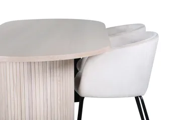 Bianca Matgrupp 200 cm Oval med 4 Berit stolar - Beige - Möbler - Bord & matgrupp - Matgrupp
