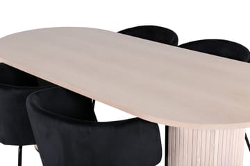 Bianca Matgrupp 200 cm Oval med 4 Berit stolar - Svart - Möbler - Bord & matgrupp - Matgrupp