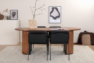 Bianca Matgrupp 200 cm Oval med 4 Tvista stolar - Svart - Möbler - Bord & matgrupp - Matgrupp