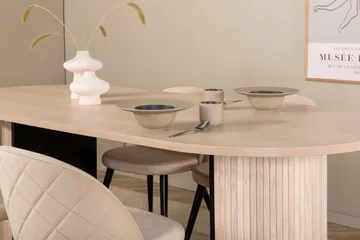 Bianca Matgrupp 200 cm Oval med 4 Velvet stolar - Beige - Möbler - Bord & matgrupp - Matgrupp