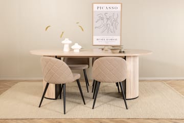Bianca Matgrupp 200 cm Oval med 4 Velvet stolar - Svart - Möbler - Bord & matgrupp - Matgrupp