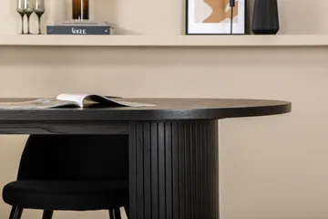 Bianca Matgrupp 200 cm Oval med 4 Velvet stolar - Svart - Möbler - Bord & matgrupp - Matgrupp