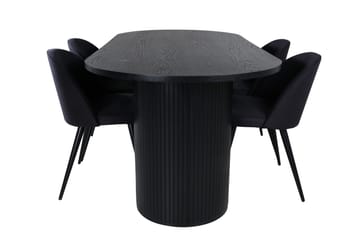 Bianca Matgrupp 200 cm Oval med 4 Velvet stolar