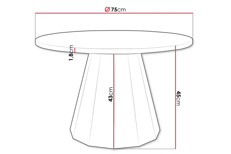 Bilten Soffbord 75 cm - Rosa - Möbler - Bord & matgrupp - Soffbord