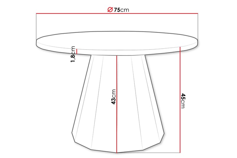 Bilten Soffbord 75 cm - Svart/Vit - Möbler - Bord & matgrupp - Soffbord