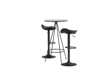Bistro Matgrupp 60 cm Rund med 2 Adesto stolar - Svart - Möbler - Bord & matgrupp - Matgrupp