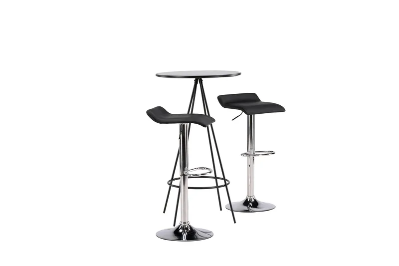 Bistro Matgrupp 60 cm Rund med 2 Jonna stolar - Svart - Möbler - Bord & matgrupp - Matgrupp