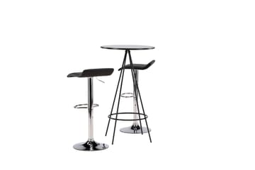 Bistro Matgrupp 60 cm Rund med 2 Jonna stolar - Svart - Möbler - Bord & matgrupp - Matgrupp