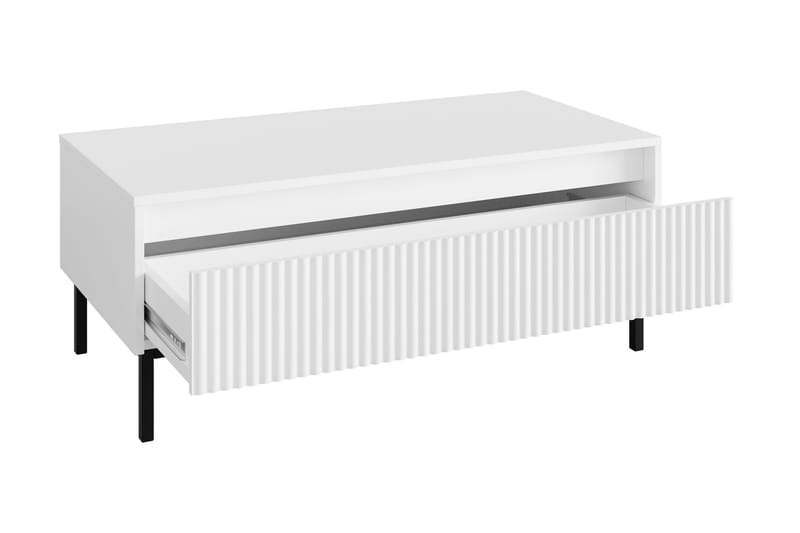 Bjurholm Rektangulärt Soffbord 100 cm med Lådor i Trä och Metall, Vit
