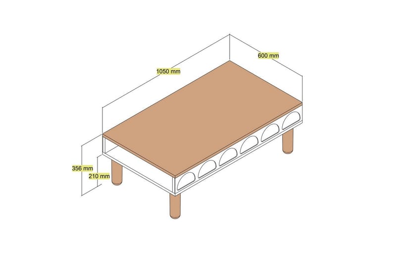 Bohem Soffbord 180 cm - Cremevit - Möbler - Bord & matgrupp - Soffbord