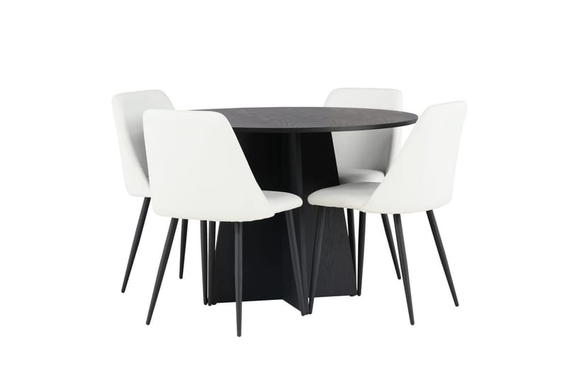 Bootcut Matbord 110 cm Runt med 4 Night Matstol - Möbler - Bord & matgrupp - Matgrupp