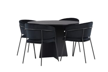 Bootcut Matbord 110 cm Runt med 4 Selma Matstol - Möbler - Bord & matgrupp - Matgrupp