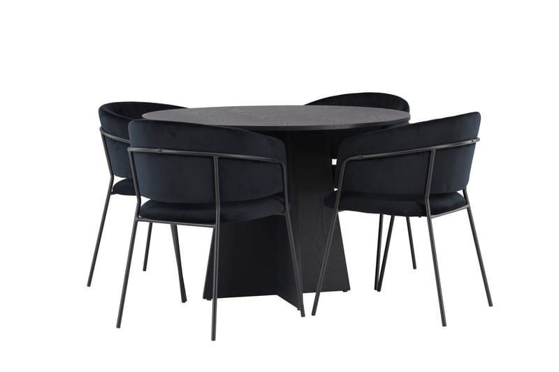 Bootcut Matbord 110 cm Runt med 4 Selma Matstol - Möbler - Bord & matgrupp - Matgrupp