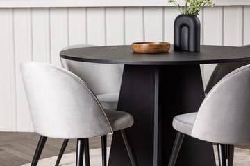 Bootcut Matbord 110 cm Runt med 4 Velvet Köksstol Sammet - Möbler - Bord & matgrupp - Matgrupp