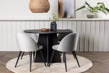 Bootcut Matbord 110 cm Runt med 4 Velvet Köksstol Sammet - Möbler - Bord & matgrupp - Matgrupp