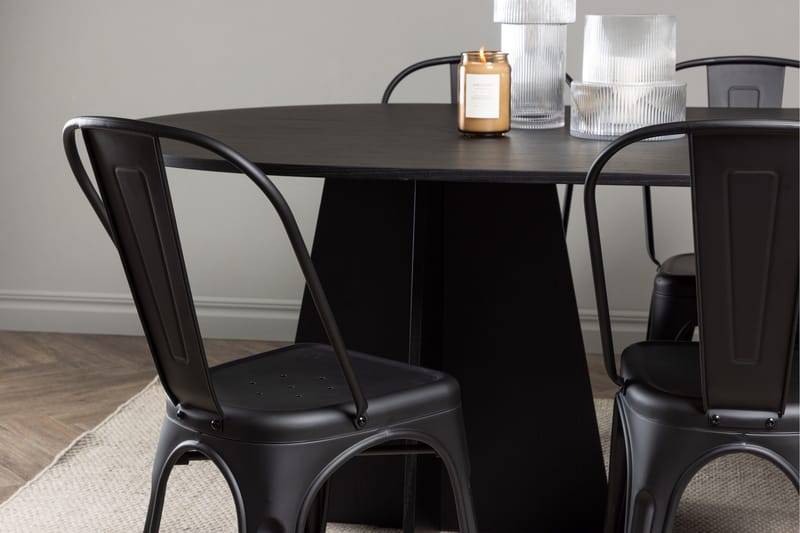 Bootcut Matbord 230x115 cm med 4 Tempe Stolar - Svart - Möbler - Bord & matgrupp - Matbord & köksbord