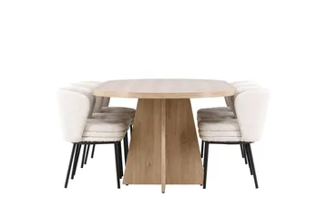 Bootcut Matbord 230x115 cm med 6 Agnes Matstol - Möbler - Bord & matgrupp - Matgrupp