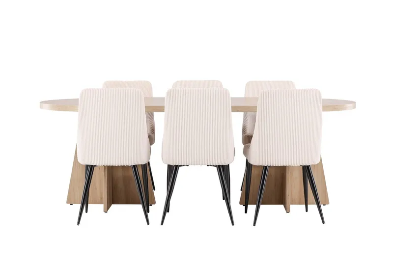 Bootcut Matbord 230x115 cm med 6 Leone Matstol - Möbler - Bord & matgrupp - Matgrupp