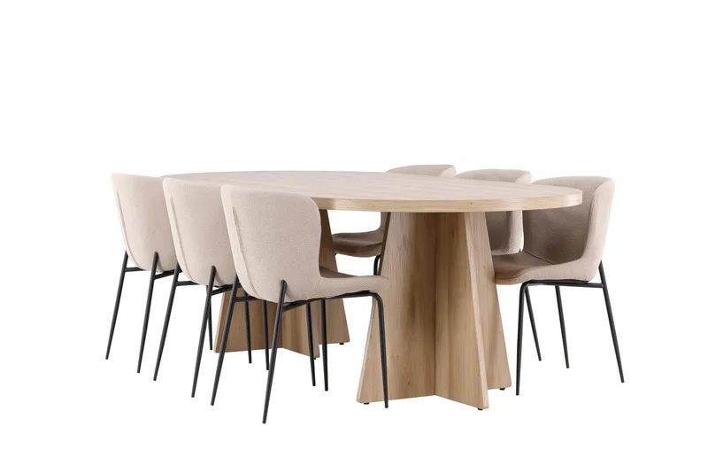 Bootcut Matbord 230x115 cm med 6 Modesto Matstol - Möbler - Bord & matgrupp - Matgrupp