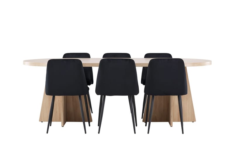 Bootcut Matbord 230x115 cm med 6 Night Matstol - Möbler - Bord & matgrupp - Matgrupp