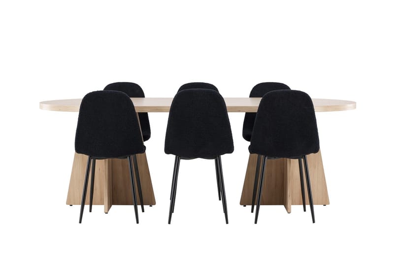Bootcut Matbord 230x115 cm med 6 Polar Matstol - Möbler - Bord & matgrupp - Matgrupp