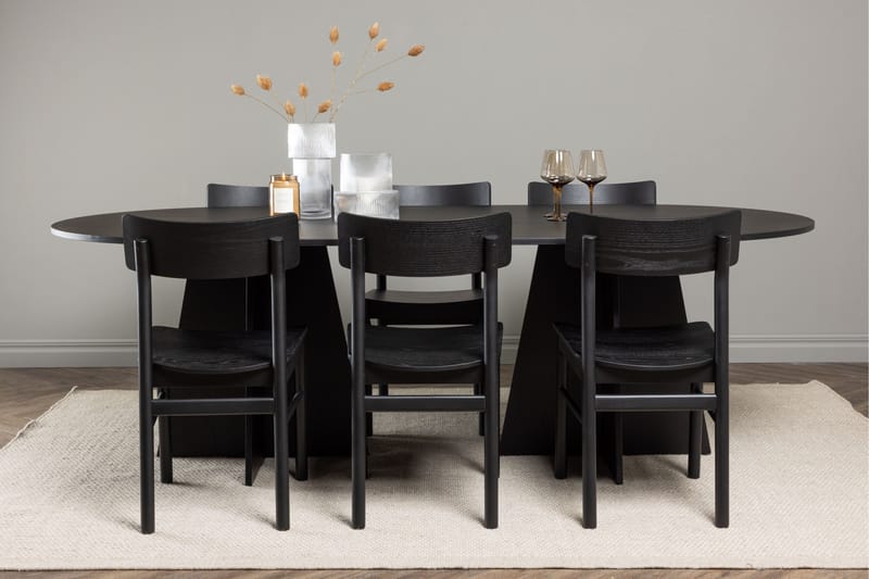 Bootcut Matgrupp + 6 stolar - Svart - Möbler - Bord & matgrupp - Matgrupp