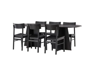 Bootcut Matgrupp + 6 stolar - Svart - Möbler - Bord & matgrupp - Matgrupp