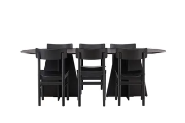 Bootcut Matgrupp + 6 stolar - Svart - Möbler - Bord & matgrupp - Matgrupp