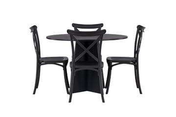 Bootcut Matgrupp 110 cm Rund med 4 Crosett stolar - Svart - Möbler - Bord & matgrupp - Matgrupp