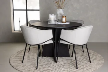 Bootcut Matgrupp 110 cm Rund med 4 Evelina stolar - Svart - Möbler - Bord & matgrupp - Matgrupp