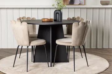 Bootcut Matgrupp 110 cm Rund med 4 Limhamn stolar - Beige - Möbler - Bord & matgrupp - Matgrupp