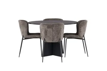 Bootcut Matgrupp 110 cm Rund med 4 Modesto stolar - Beige - Möbler - Bord & matgrupp - Matgrupp