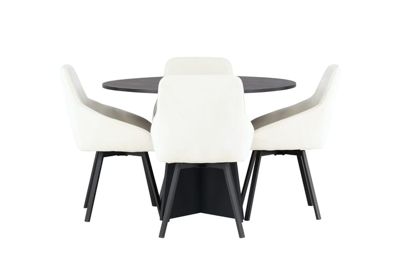 Bootcut Matgrupp 110 cm Rund med 4 Rosie stolar, Beige