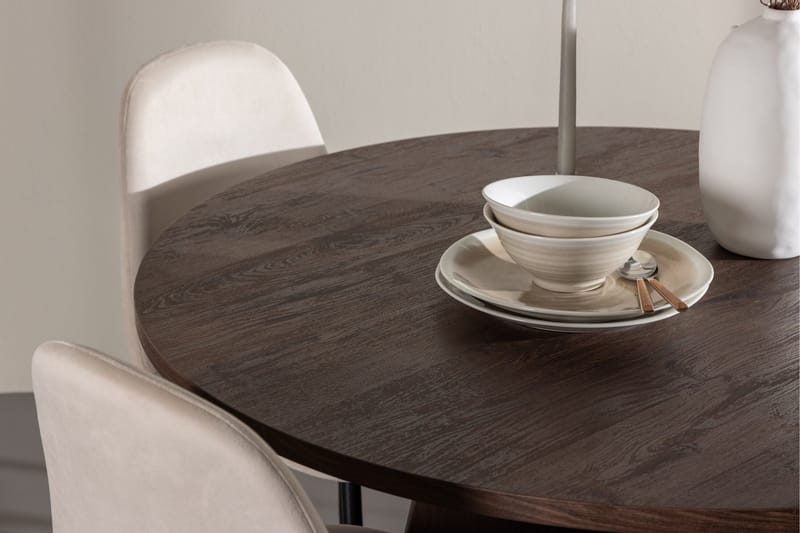 Bootcut Matgrupp 110 cm Rund med 4 Polar stolar - Mocca/Beige - Möbler - Bord & matgrupp - Matgrupp