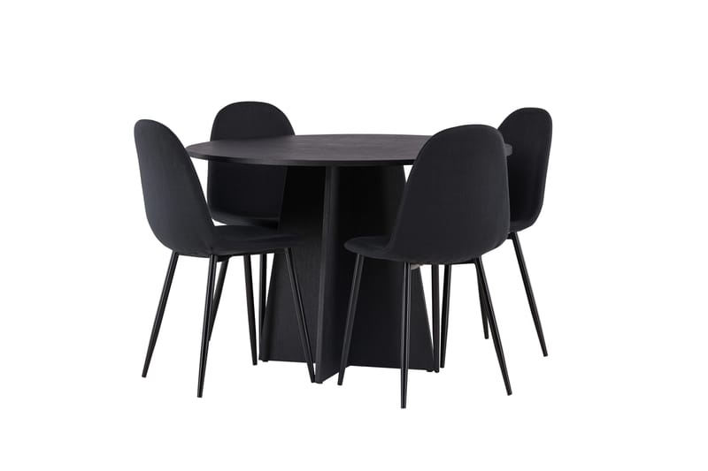 Bootcut Matgrupp 110 cm Rund med 4 Polar stolar - Svart - Möbler - Bord & matgrupp - Matgrupp