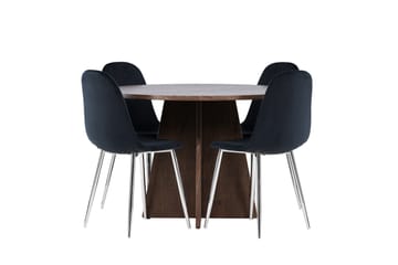 Bootcut Matgrupp 110 cm Rund med 4 Polar stolar